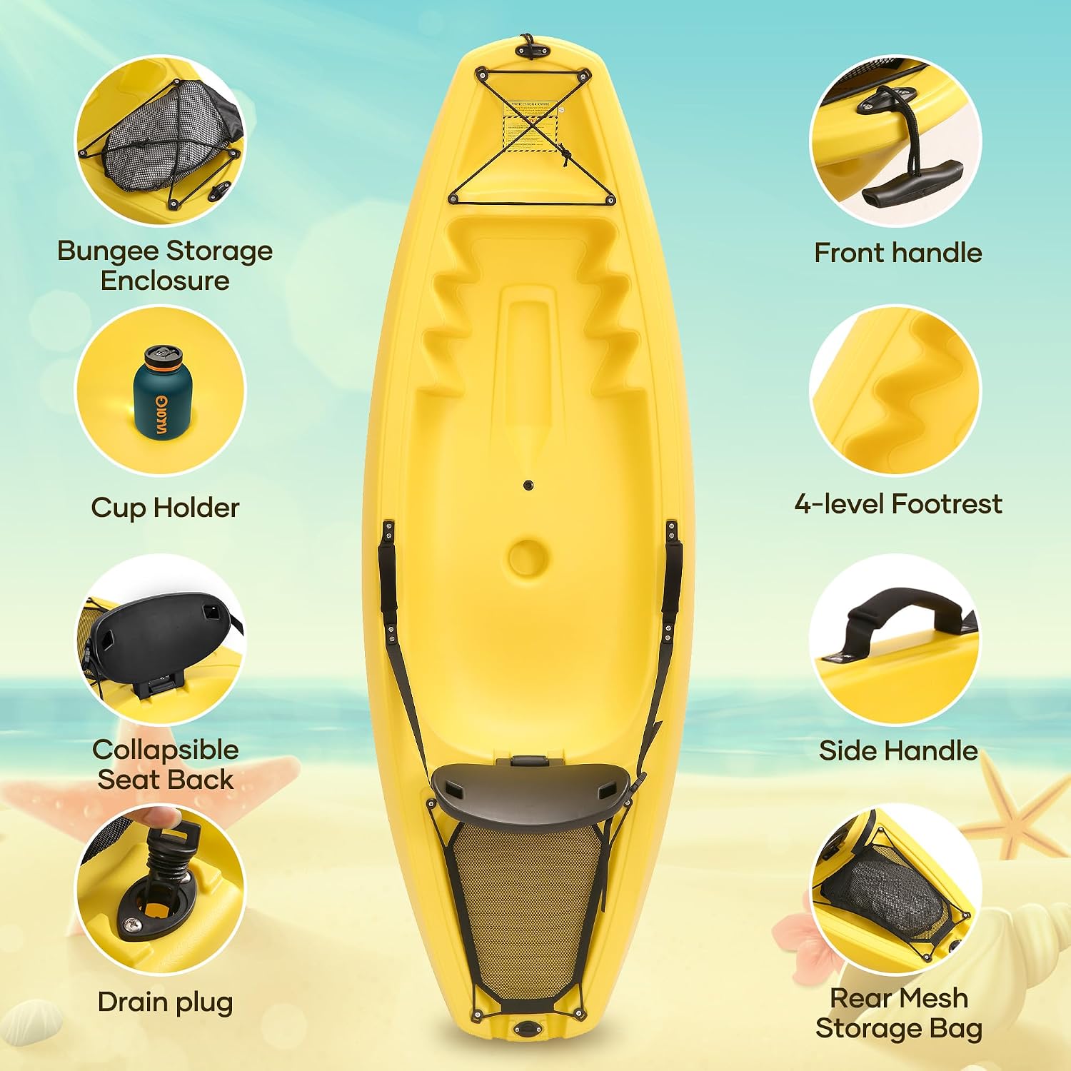 Kayak con Remo de 6.5 Pies, Bo - Fishing Kayak Paddle reseña y precio