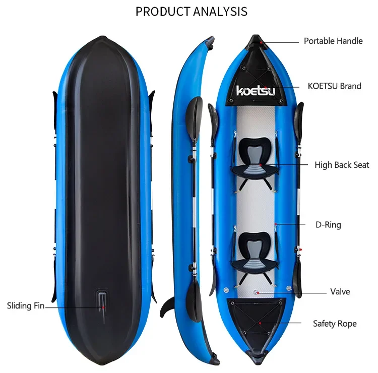 KOETSU-Kayak inflable de PVC p - Fishing Kayak Sit On Top reseña y precio